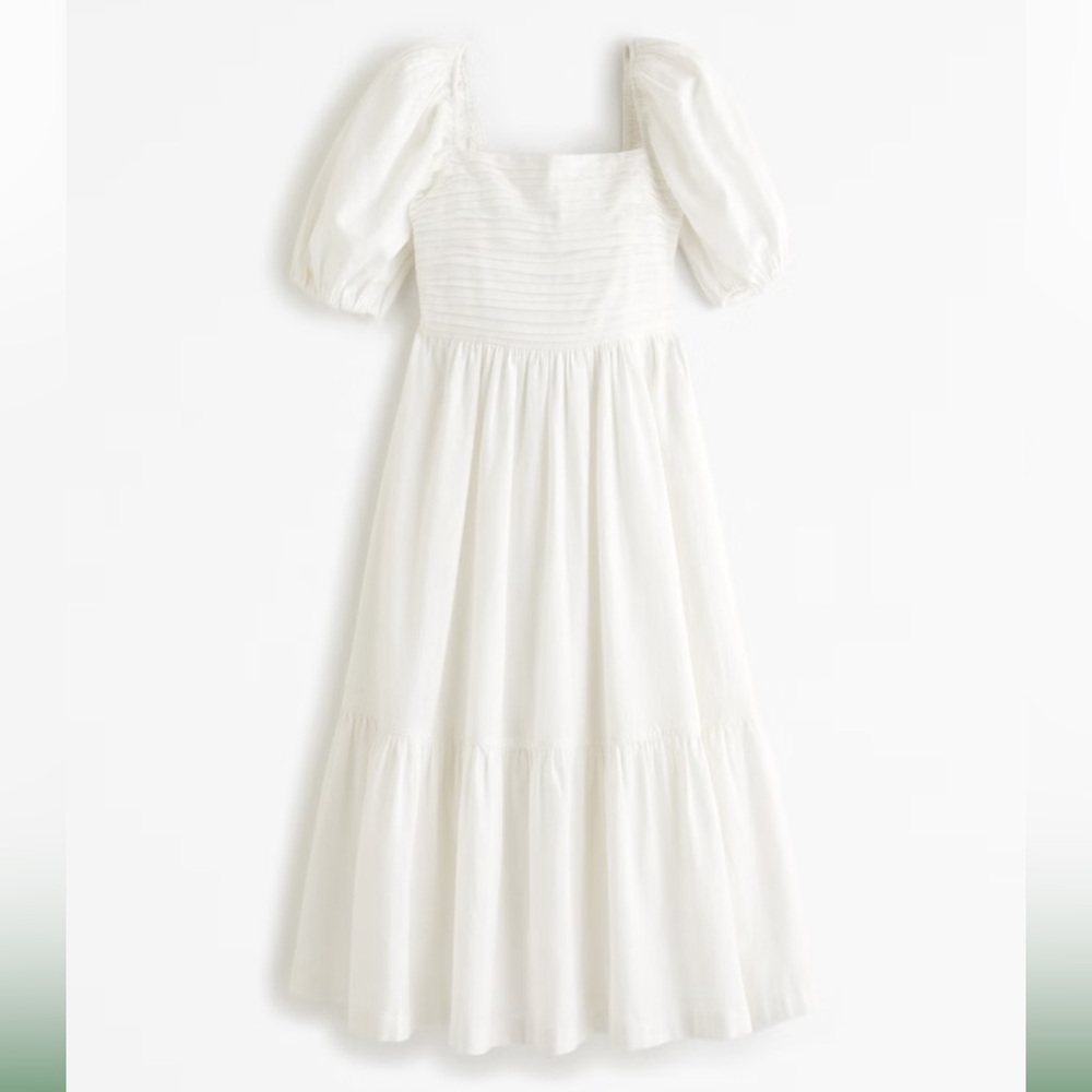 Abercrombie & Fitch White Midi Dress
